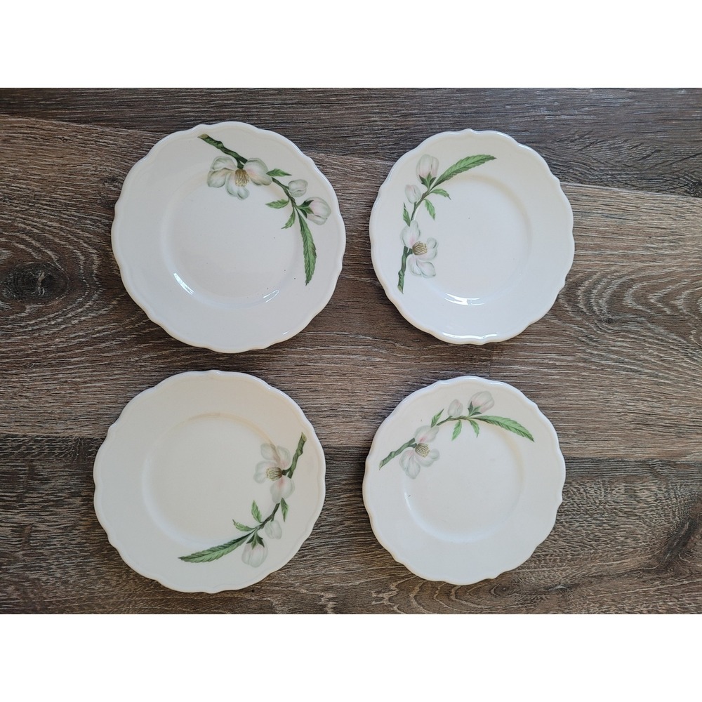 Vintage Syracuse China 7" Plate Apple Blossom Park Lane Mid-Century Modern x4‎